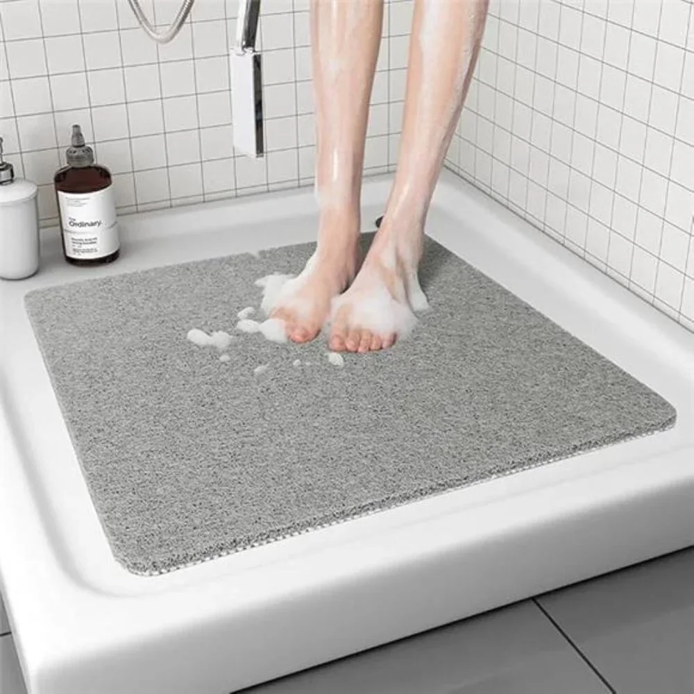 Non Slip Shower Mat Bath Mat Quick Drying Bathroom Floor Mat Textured Grey